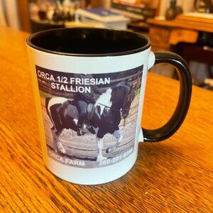 Orca Farm: Orca 1/2 Friesian Stallion Coffee Cup Mug